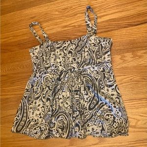 inc international concepts Strap top Small, Brown And Black Pattern , 100% Silk